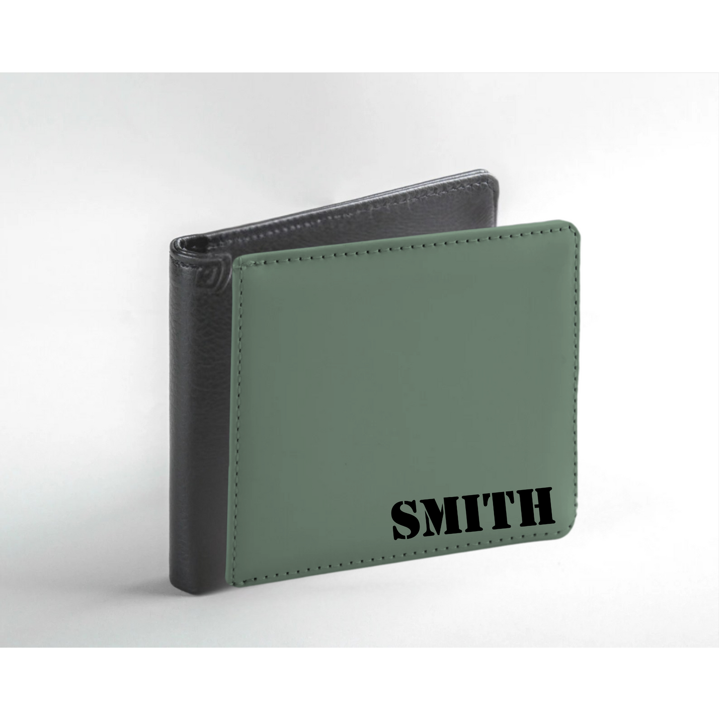 Personalized Name Leather Bi-fold Wallet