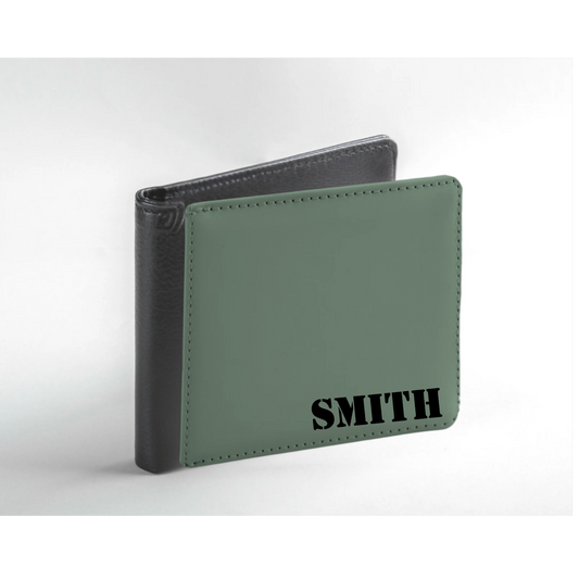 Personalized Name Leather Bi-fold Wallet