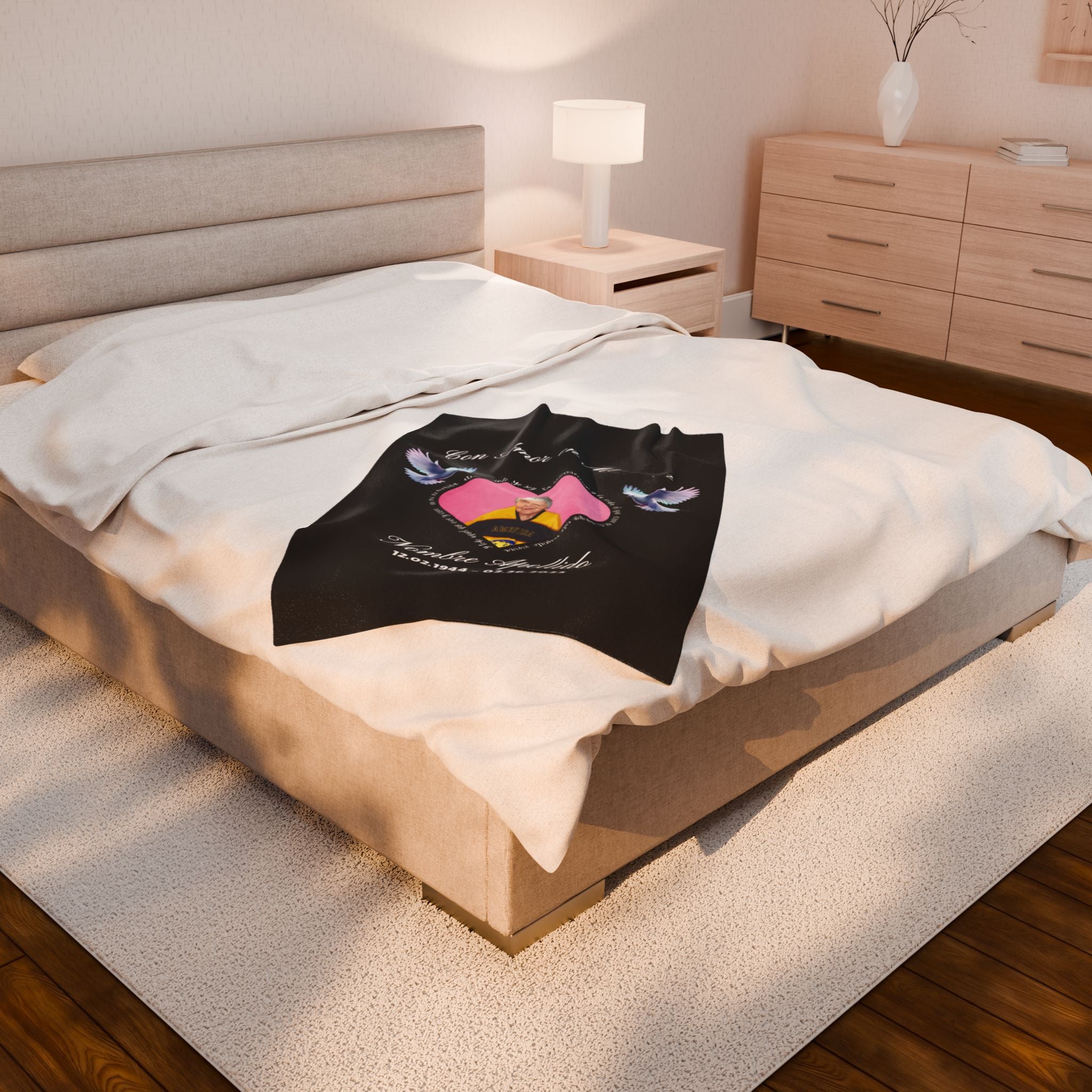 Personalized Memorial "Con Amor En Memoria" Heart Plush Blanket (Spanish)