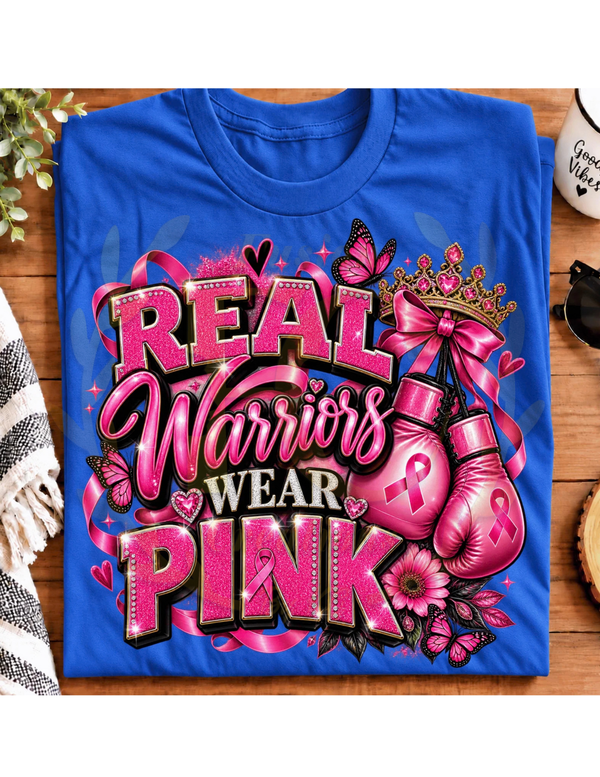 Breast Cancer Awareness Pink Boxing Real Warriors Wear Pink