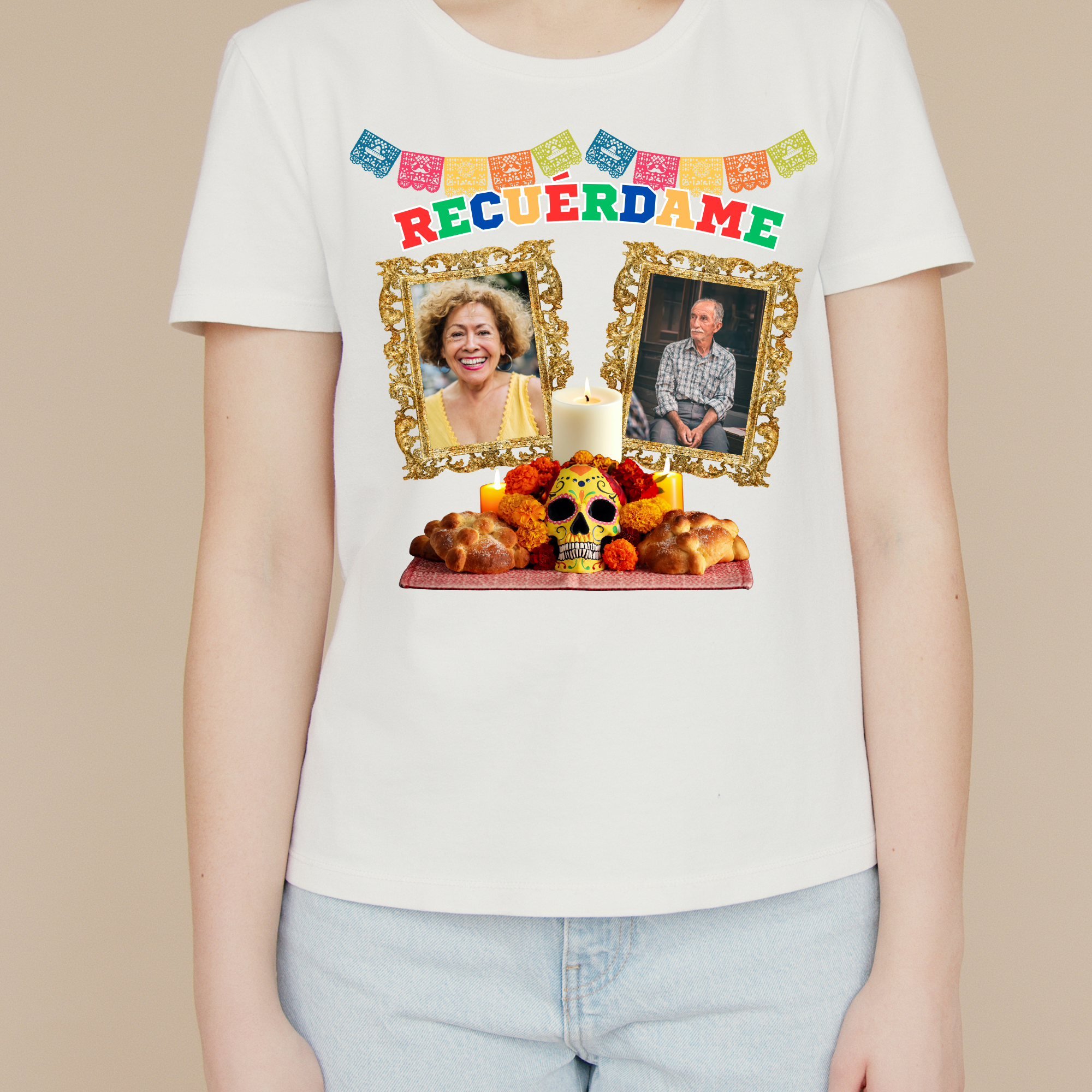 Personalized Día de los Muertos Memorial Shirt | Custom Photo Remembrance T-Shirt | "Remember Me" / "Recuérdame"