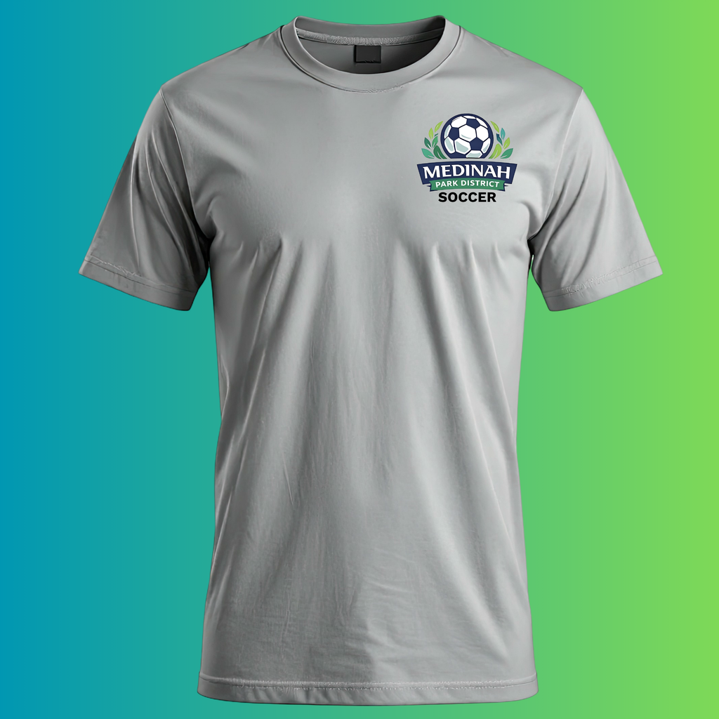 Adult T-Shirt Soccer Design 1 - 50% Cotton 50% Polyester