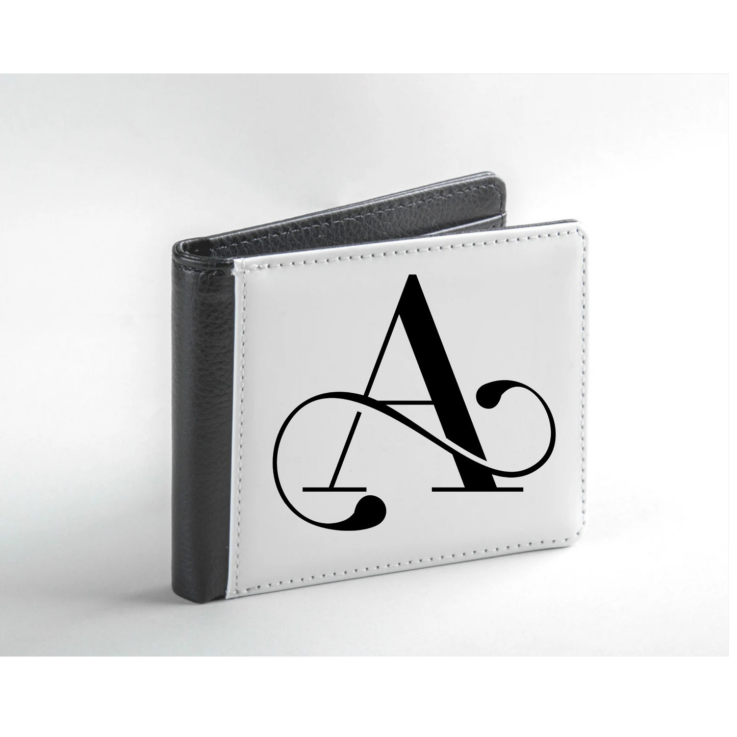 Personalized Letter Cursive Leather Bi-fold Wallet