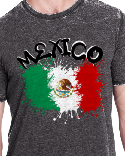 Mexico T-Shirt/ Camisa de Mexico Graphic Shirt Washed Out Black/Grey