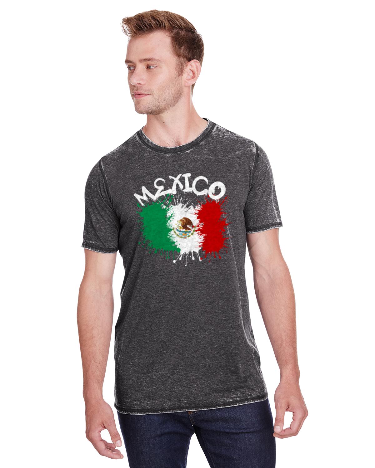 Mexico T-Shirt/ Camisa de Mexico Graphic Shirt Washed Out Black/Grey